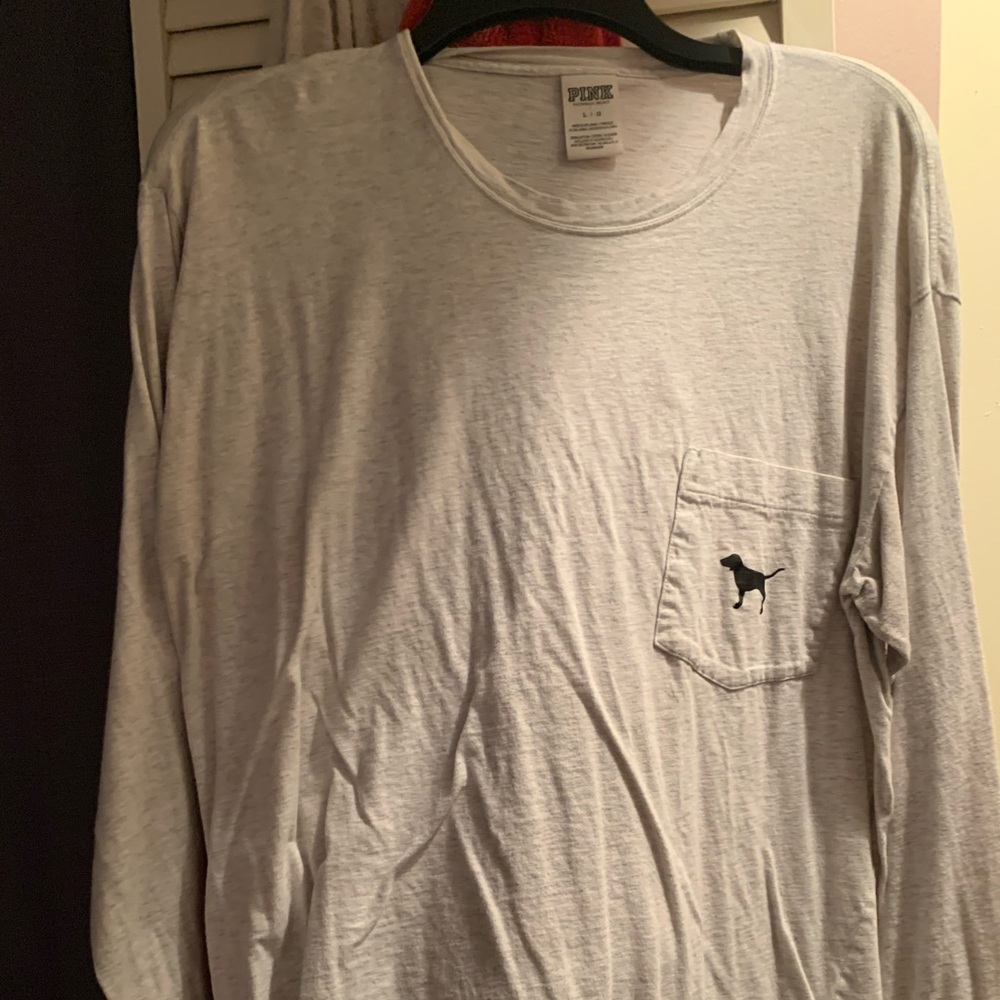 Victoria’s Secret pink brand gray longsleeve shirt